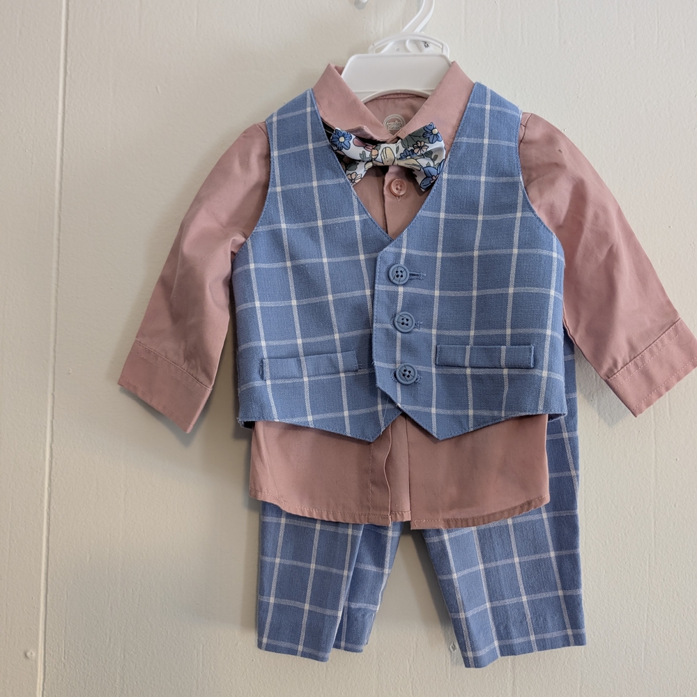 Wonder Nation Blue Plaid Kids Matching Set